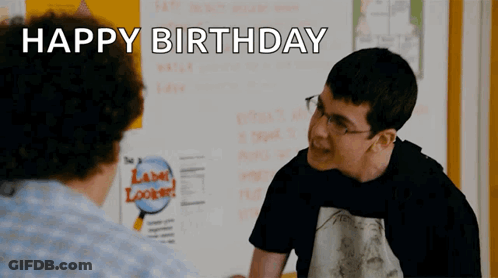Man Talking To Another Man Happy Birthday GIF
