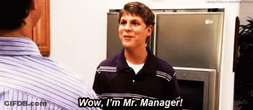 Man Talking To Another Man In Kitchen Says Wow I'm Mr Manager GIF
