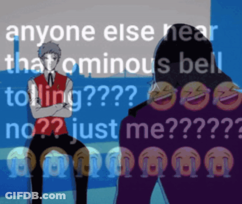 Man Talking To Another Man Near Ominous Bell GIF