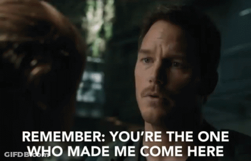 Man Talking To Another Man Remember You're The One Who Made Me Come Here GIF