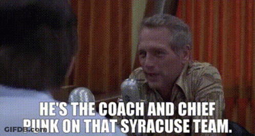 Man Talking To Another Man Saying He's The Coach And Chief Punk GIF