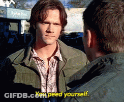 Man Talking To Another Man Saying You Peed Yourself GIF