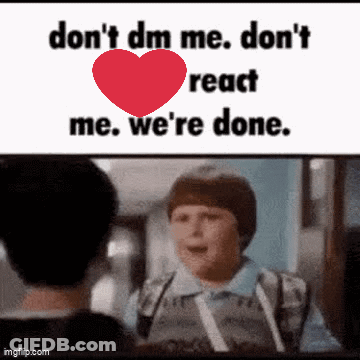 Man Talking To Another Man With Heart Saying Don't Dm Me Don't React GIF