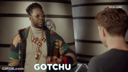 Man Talking To Another With Gotchu GIF
