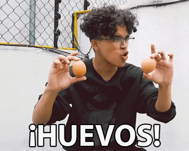 Man Talking To Eggs No Mames Huevos GIF