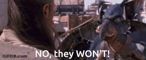 Man Talking To Monster Saying No They Won't GIF