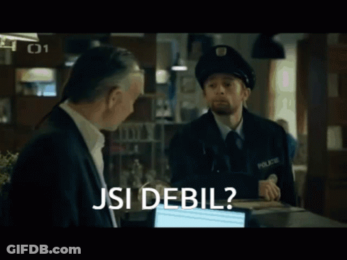 Man Talking To Police Officer Jsi Debil GIF