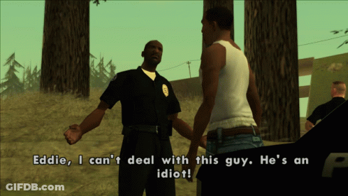 Man Talking To Police Officer Saying Eddie GIF