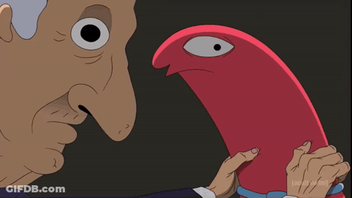 Man Talking To Red Bird Adult Swim GIF