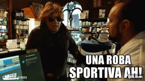 Man Talking To Woman In Store 'Una Roba Sportiva Ah GIF
