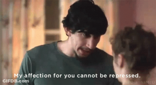 Man Talking To Woman My Affection For You Cannot Be Repressed GIF