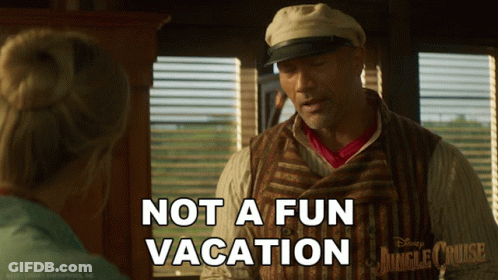 Man Talking To Woman Not A Fun Vacation GIF