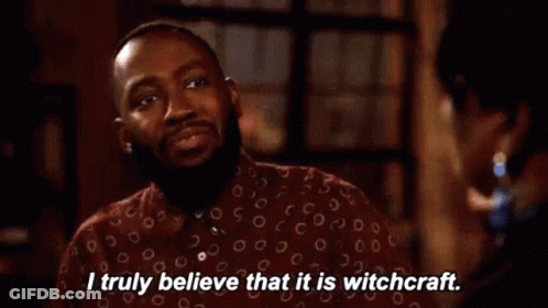 Man Talking To Woman Saying I Truly Believe That It Is Witchcraft GIF