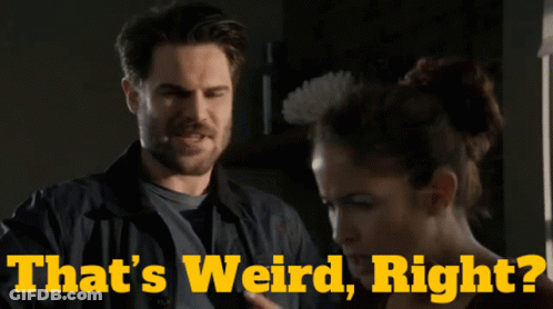 Man Talking To Woman Saying That's Weird Right GIF