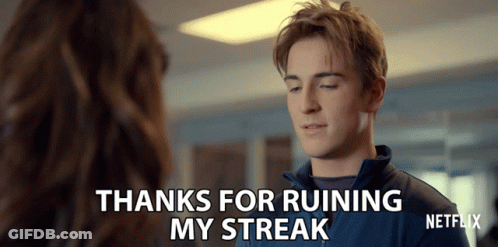 Man Talking To Woman Thanks For Ruining My Streak GIF