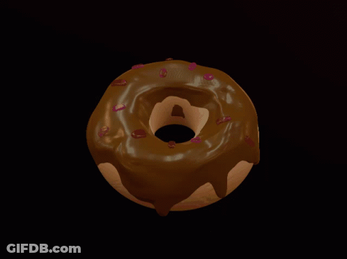 Man Talking To Woman With Donut And Brick Wall GIF