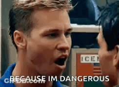 Man Talking With Because Im Dangerous GIF