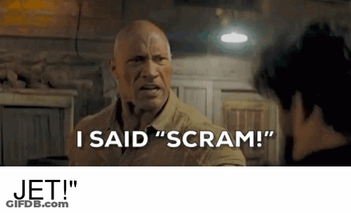 Man Telling Another I Said Scram GIF
