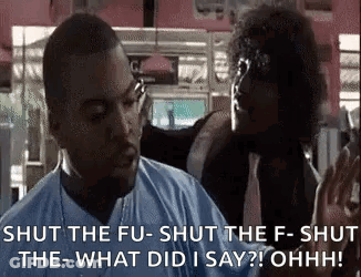 Man Telling Another To Shut The Fu GIF
