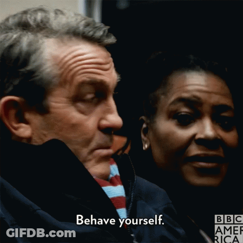Man Telling Woman Behave Yourself GIF