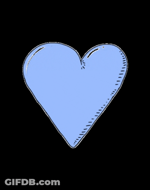 Man Thinking Blue Heart GIF