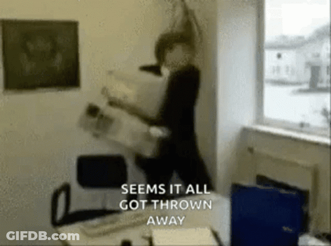 Man Throw Computer All Got Thrown Away GIF