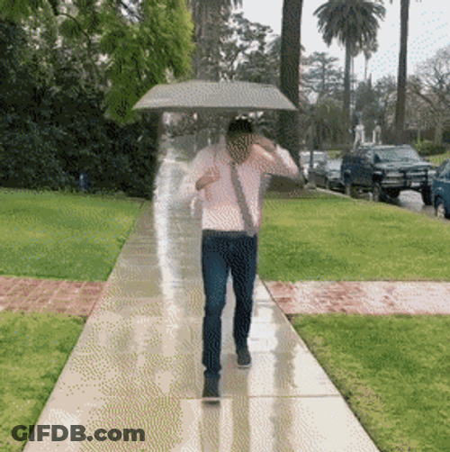 Man Throw His Umbrella GIF