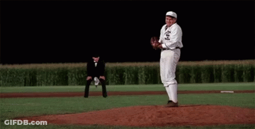 Man Throwing Baseball As Referee Watches GIF