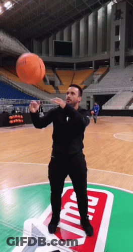 Man Throwing Basketball GIF