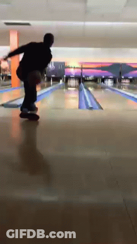 Man Throwing Bowling Ball GIF