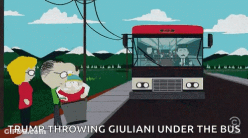 Man Throwing Giuliani Under A Bus GIF