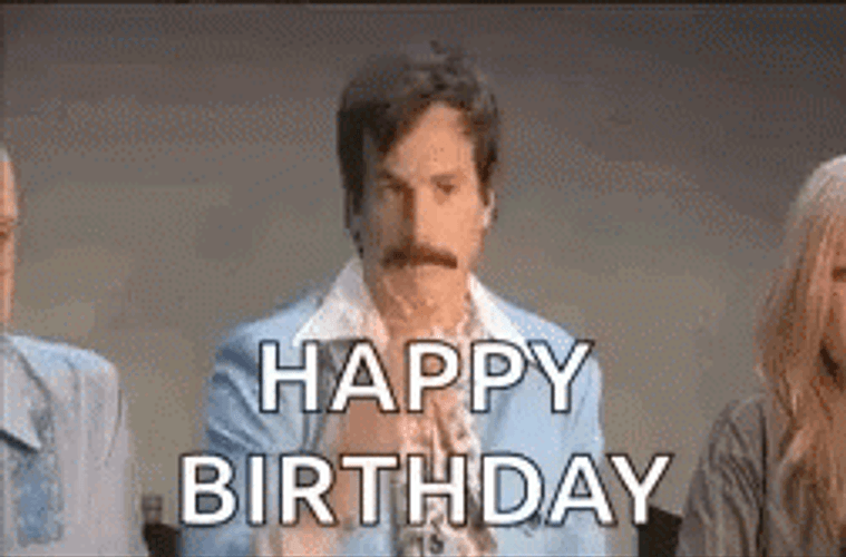 Man Throwing Glitter Confetti Happy Birthday GIF