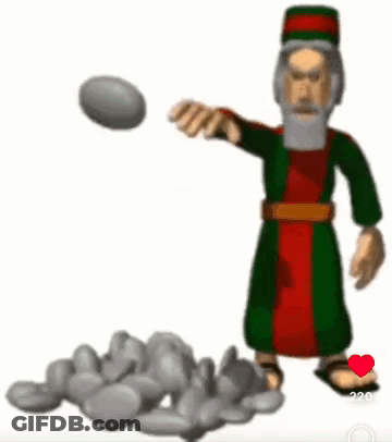 Man Throwing Rock In Air GIF