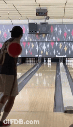 Man Throws Bowling Ball In Alley 34 GIF