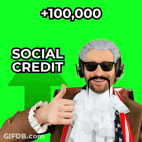 Man Thumbs Up 100,000 Social Credit GIF