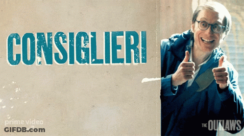Man Thumbs Up Beside Consiglieri Sign GIF