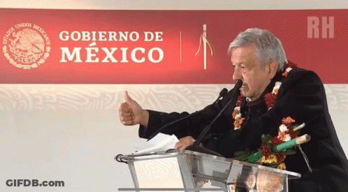 Man Thumbs Up Gobierno De Mexico Sign GIF