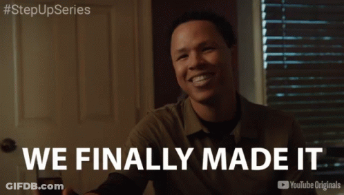 Man Toasting With Champagne Saying We Finally Made It GIF