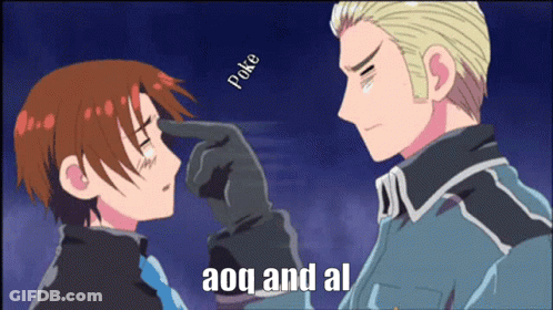 Man Touching Forehead With AoQ And AL GIF