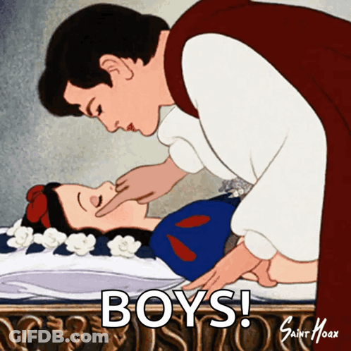 Man Touching Woman's Face Saying Boys GIF