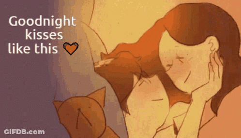 Man Touching Woman's Forehead Goodnight My Sweet Boy GIF