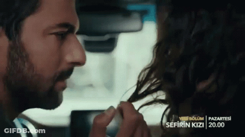 Man Touching Woman's Hair Sefirin Kizi GIF