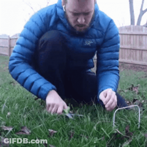 Man Trimming The Grass GIF