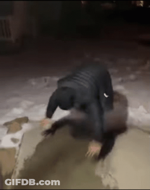 Man Trying To Avoid Slipping GIF