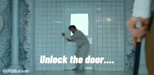 Man Trying To Unlock Door Saying Unlock The Door GIF