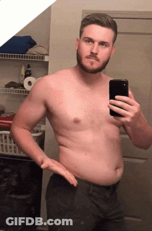 Man Tummy Mirror Shot GIF