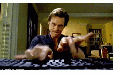 Man Typing On Keyboard And Pointing GIF