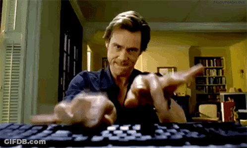 Man Typing On Keyboard Making A Face GIF