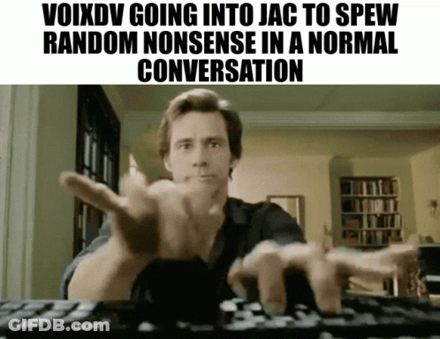 Man Typing Voixdv Going Into Jac To Spew GIF