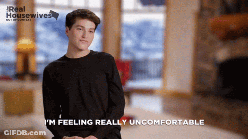 Man Uncomfortable In Front Of Real Housewives Poster GIF